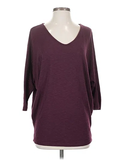 Pre-owned Laila Jayde 3/4 Sleeve Top Burgundy V-neck Tops