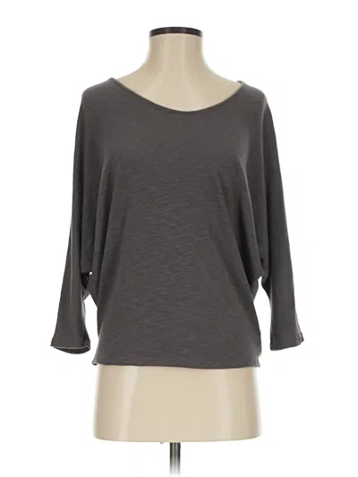 Pre-owned Laila Jayde 3/4 Sleeve Top Gray Scoop Neck Tops