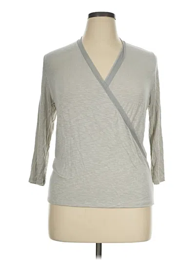 Pre-owned Laila Jayde 3/4 Sleeve Top Gray V-neck Tops