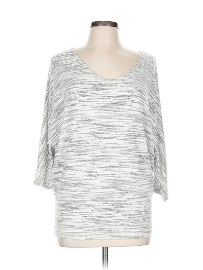 Pre-owned Laila Jayde 3/4 Sleeve Top Silver Scoop Neck Tops