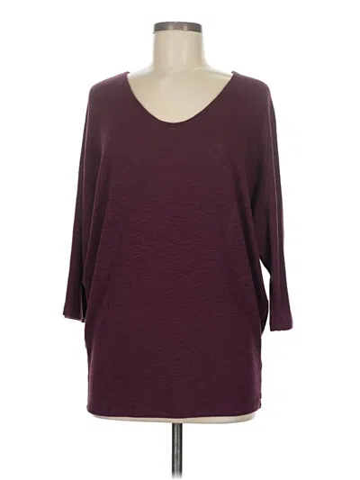 Pre-owned Laila Jayde 3/4 Sleeve T-shirt In Burgundy