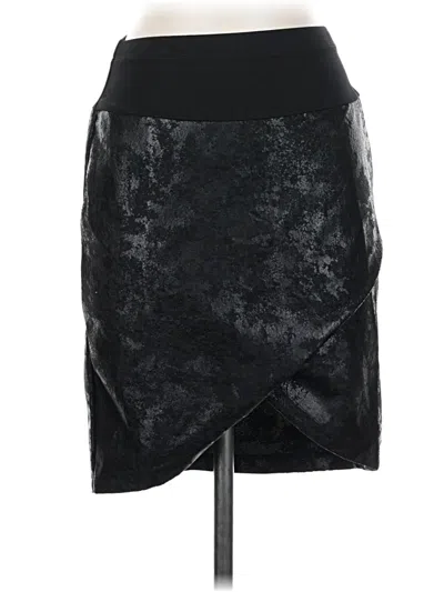 Pre-owned Laila Jayde Faux Leather Skirt In Black