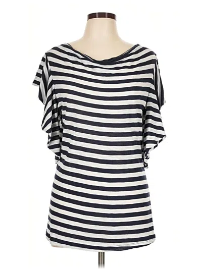 Pre-owned Laila Jayde Short Sleeve Top Silver Boatneck Tops
