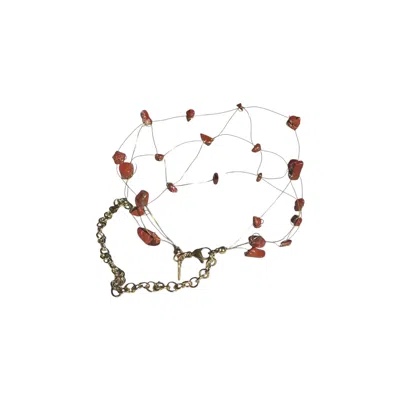 Laine Studio Women's Red / Gold Choker Jasper In Multi