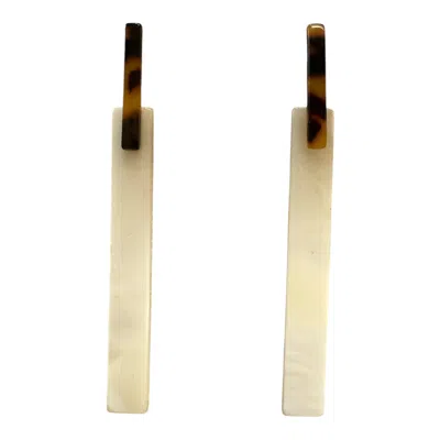 Laine Studio Women's White Pendientes Atlas