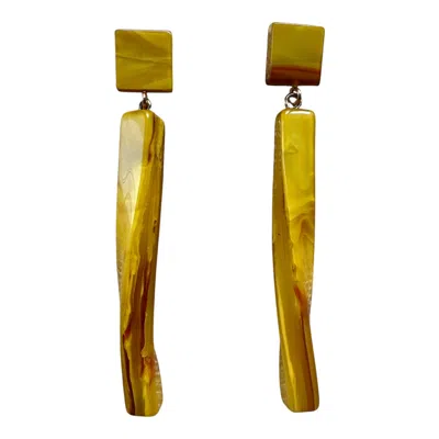 Laine Studio Women's Yellow Pendientes Cascada Amarillo