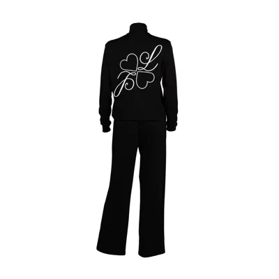 Laines London Black / White  Logo Tracksuit - Black & White In Black/white