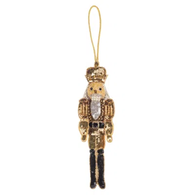 Laines London Gold / Silver / Black Extra Large Christmas Gold, Silver & Black Nutcracker Decoration