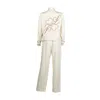 Laines London Neutrals / White / Brown  Logo Tracksuit - Cream & Tan In White/brown