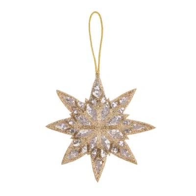 Laines London Silver / Gold Extra Large Gold & Silver Christmas Star Tree Decoration In Multi