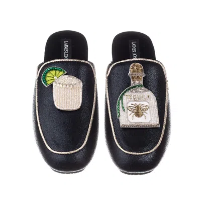 Laines London Women's Black / Gold Classic Mules With Agave Tequila Brooches - Black & Gold In Multi