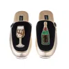 Laines London Women's Black / Gold Classic Mules With Bubbles Darling Brooches - Black & Gold In Black/gold