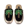 Laines London Women's Black / Gold Classic Mules With Double Palm Tree Brooches - Black & Gold In Black/gold