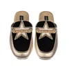 Laines London Women's Black / Gold Classic Mules With Fucking Fabulous Brooches - Black & Gold In Black/gold