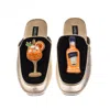 Laines London Women's Black / Gold Classic Mules With Summer Spritzer Brooches - Black & Gold In Black/gold
