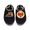 Laines London Women's Black / Gold Flatform Cloud Slippers With Basketball Lover Brooches - Black In Black