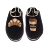 Laines London Women's Black / Gold Flatform Cloud Slippers With Coffee & Croissant Brooches Brooches - Black In Brown