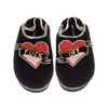 Laines London Women's Black / Gold Flatform Cloud Slippers With Fuck Off Brooches - Black In Multi