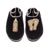 Laines London Women's Black / Gold Flatform Cloud Slippers With Gold New Baby Brooches - Black In Black