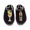 Laines London Women's Black / Gold Flatform Cloud Slippers With Hugo Spritz Brooches - Black In Black