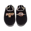 Laines London Women's Black / Gold Flatform Cloud Slippers With Plump It Brooches - Black In Black