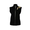 Laines London Women's Black / Gold Laines Couture Black Cashmere-wool Gilet With Hand-embellished Gold Shoulder Sn In Black