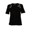 Laines London Women's Black / Gold Laines Couture Embellished Black & Gold Wrap Around Snake T-shirt - Black