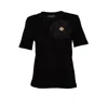 Laines London Women's Black / Gold Laines Couture Embellished Black Organza Corsage Brooch T-shirt - Black