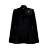Laines London Women's Black / Gold Laines Couture Wool Blend Cape With Embellished Black Corsage - Black In Black/gold