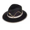 Laines London Women's Black / Gold Straw Woven Hat With Couture Embellished Gold & Black Snake - Black In Black/gold