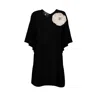 Laines London Women's Black / Gold / White Laines Couture Kaftan With Cream Corsage In Black/gold/white