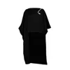 Laines London Women's Black Laines Couture Asymmetric Blouse Cape With Embellished Crystal & Pearl Snake In Black