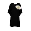 Laines London Women's Black Laines Couture Kaftan With Cream & Gold Seashell In Black