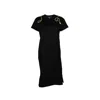 Laines London Women's Black Laines Couture T-shirt Dress With Embellished Green & Gold Wrap Around Snake In Black