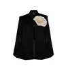 Laines London Women's Black Laines Couture Tailored Cape With Embellished Cream Shell In Black