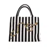 Laines London Women's White / Black Laines Couture Hand Embellished Black & Gold Snake Tote Bag - Black & Cream In Black/white