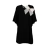 Laines London Women's Black / White Laines Couture Kaftan With Cream & Gold Embellished Bow In Black
