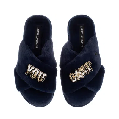 Laines London Women's Blue Classic Laines Slippers With You Cunt Brooches - Navy