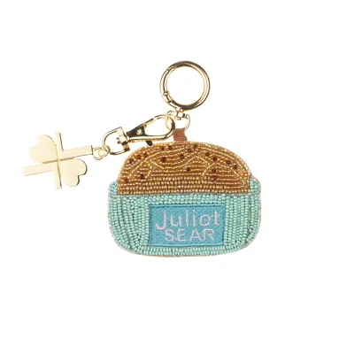 Laines London Women's Blue / Gold Juliet Signature Baked Bread Hand-beaded Bag Charm In Multi