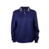 Laines London Women's Blue Laines Couture Navy Quarter Zip Sweatshirt With Embellished Crystal & Pearl Snake In Blue