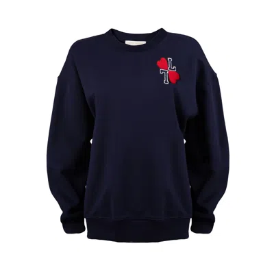 Laines London Women's Blue  Varsity Sweatshirt - Navy/red