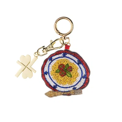 Laines London Women's Blue / Neutrals / Gold  X Juliet Sear Spaghetti Amore Hand-beaded Bag Charm In Multi