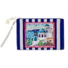 Laines London Women's Blue / White  Santorini Dreams Hand Beaded Pouch