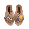 Laines London Women's Brown Classic Laines Slippers With Mediterranean Swimming Costume & Lemon Brooches - Toffee In Brown