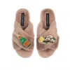 Laines London Women's Brown Classic Laines Slippers With Oysters & Champers Bottle - Toffee In Brown