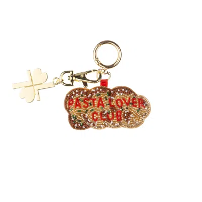Laines London Women's Brown / Gold  X Juliet Sear Pasta Lover Hand-beaded Bag Charm In Multi