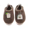 Laines London Women's Brown / Gold / Neutrals Flatform Cloud Slippers With Agave Tequila Brooches - Mink In Brown