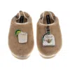 Laines London Women's Brown / Gold / Neutrals Flatform Cloud Slippers With Agave Tequila Brooches - Toffee In Brown