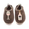 Laines London Women's Brown / Gold / Neutrals Flatform Cloud Slippers With Angelic Rose Wine Brooches - Mink In Multi
