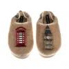 Laines London Women's Brown / Gold / Neutrals Flatform Cloud Slippers With Big Ben & British Phone Box Brooches -  In Multi